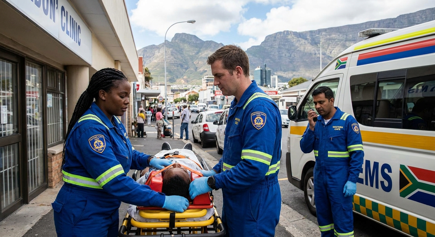 Emergency care professional at work